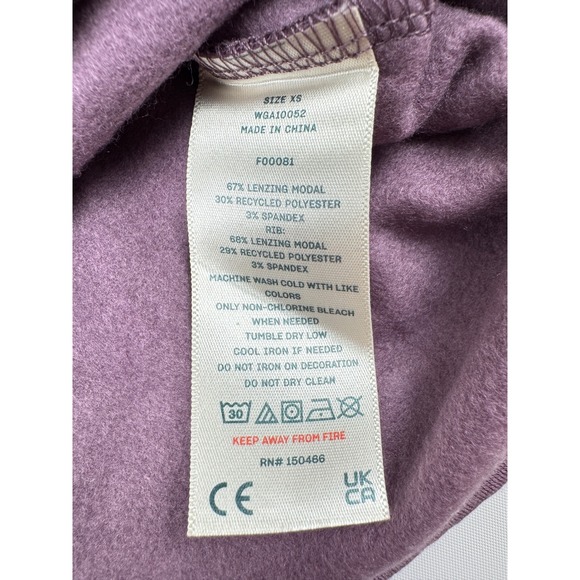 We Wander LuxLoop Cropped Cinched Modal Fleece Sweatshirt - XS Light Purple NWT - Picture 9 of 9
